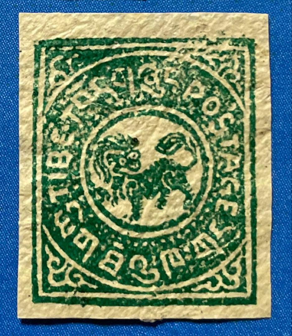 【123】　中国切手　チベット初期の切手（未使用、5枚）、他2商品