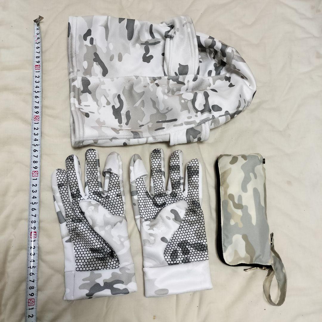 最終値下 雪地迷彩 レインスーツ リュックカバー バラクラバ 手袋 傘 L