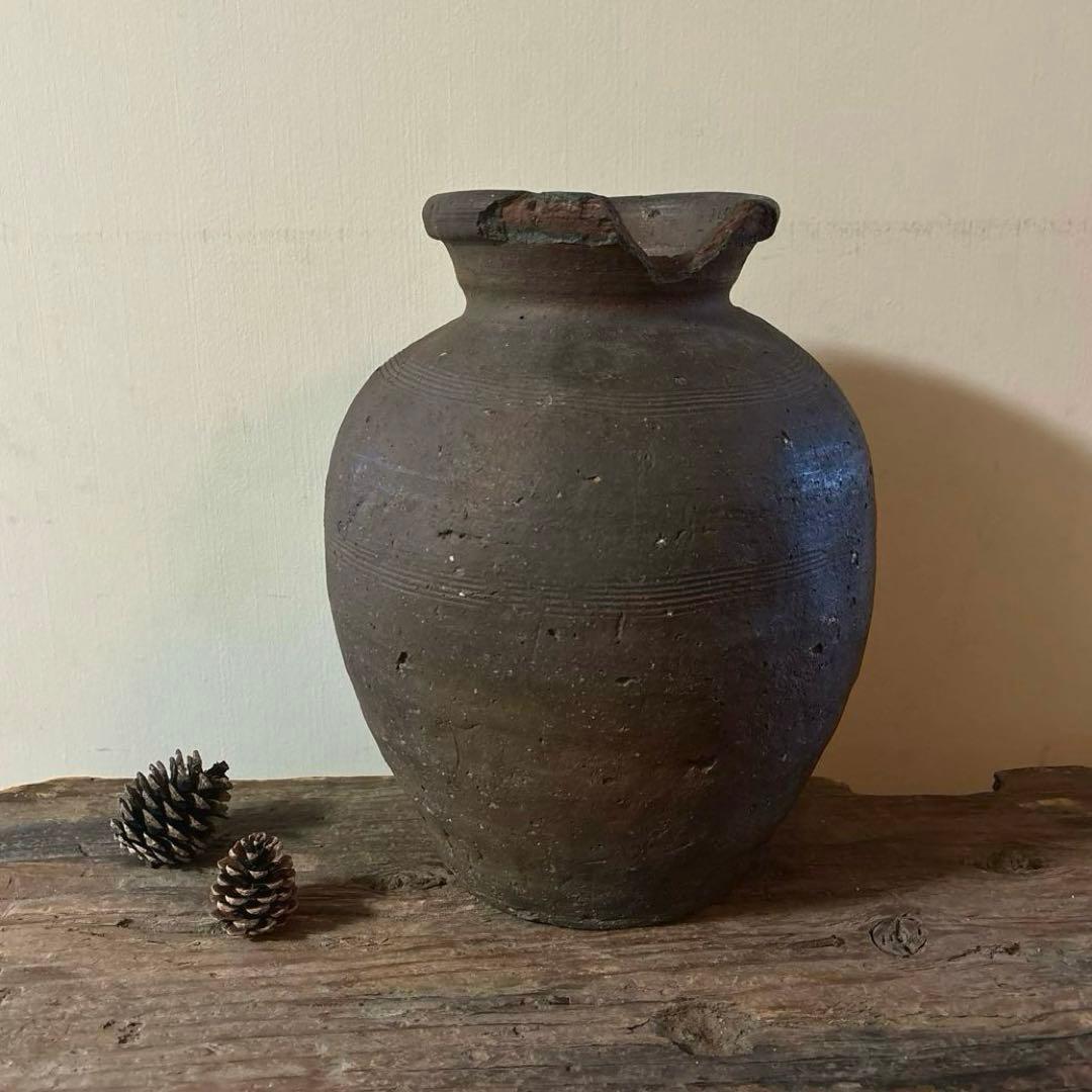 古備前壷　室町時代頃　古丹波　古越前　古信楽　瀬戸　骨董　花器　古陶磁　検:李朝