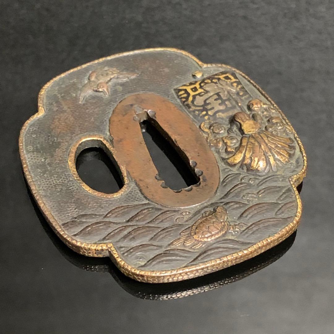 《アンティーク希少レア品！》 ⭐︎ 七福神 宝船 鶴亀 鍔つば 縁起もの♪⭐︎