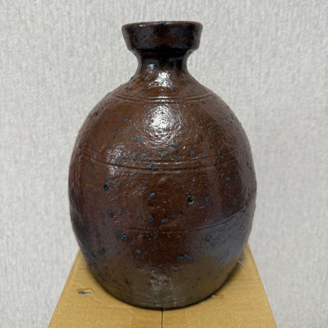 能野焼 種子島焼 徳利 花生 江戸時代 苗代川焼 黒薩摩 黒もん 古美術 民藝