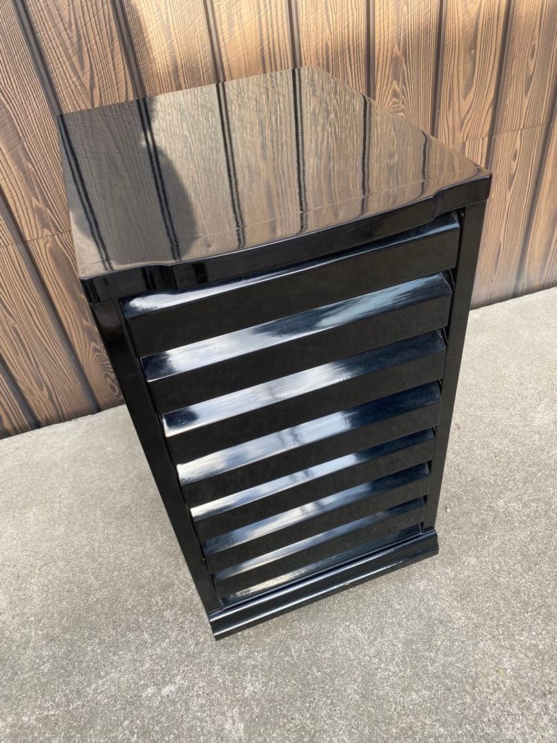 ピアノ　引き出し　楽譜入れ　ワゴン　収納　棚　ブラック　黒