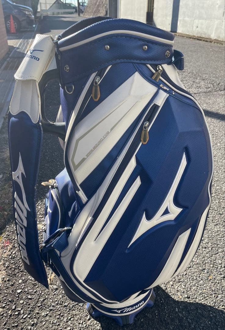 Mizuno キャディバッグ ネイビー/ホワイト　ツアーモデル