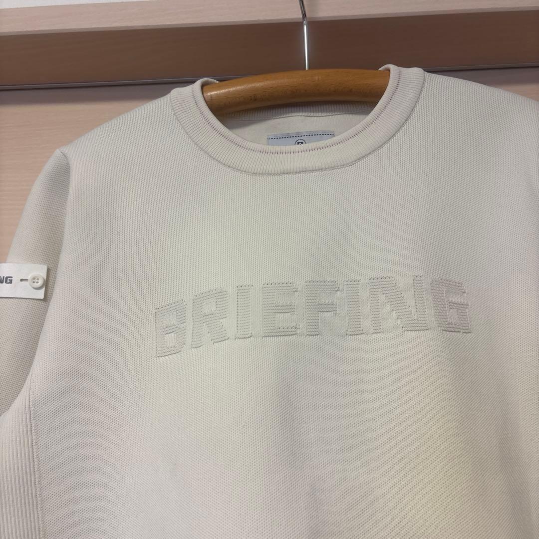 BRIEFING ホワイト クルーネックセーター