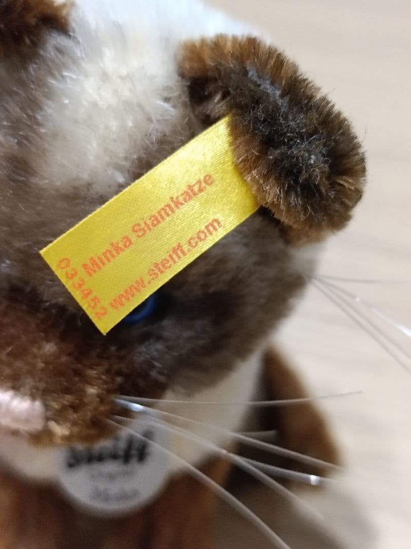 【KW】steiffシュタイフMinkaミンカぬいぐるみ猫オブジェ