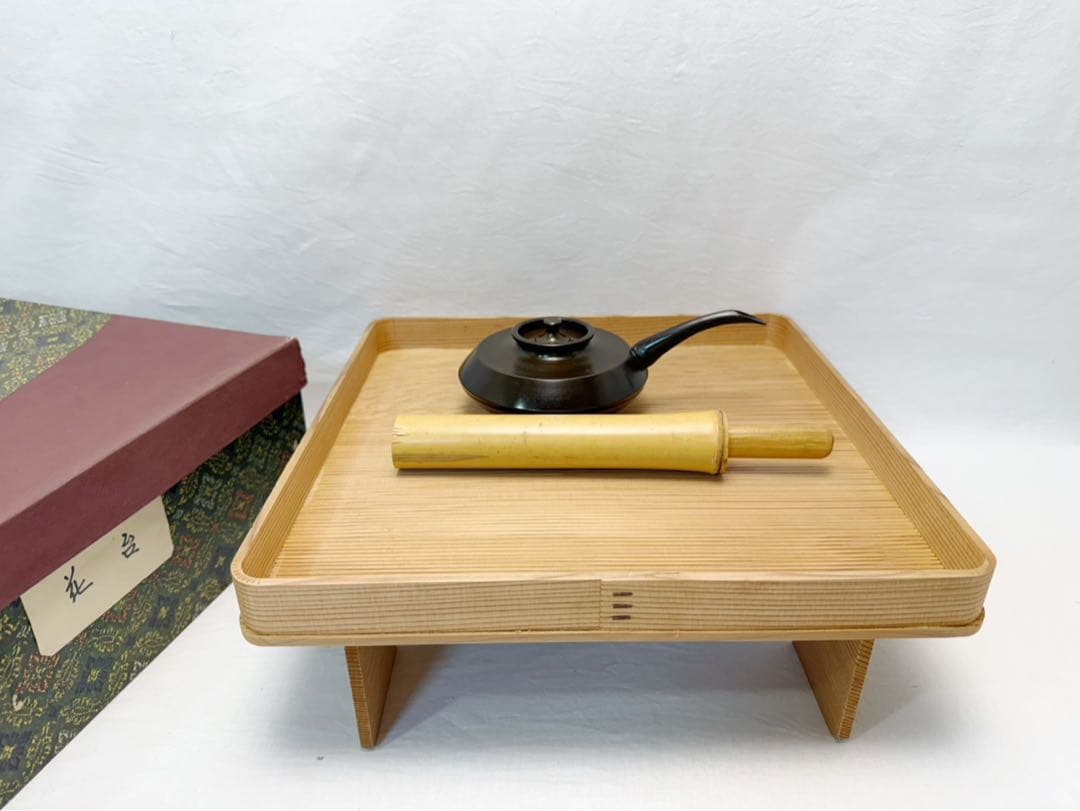 ほぼ未使用 茶道具 七事式 花所望セット 花台 花水注 小刀 花寄せ 廻り花紙箱