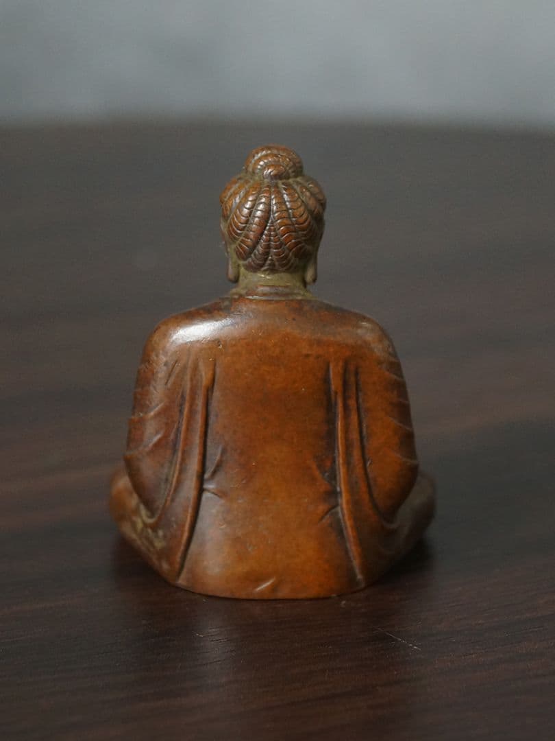 仏教美術 仏像 小仏像 釈迦像 禅意茶卓坐仏 工芸品 置物 銅製