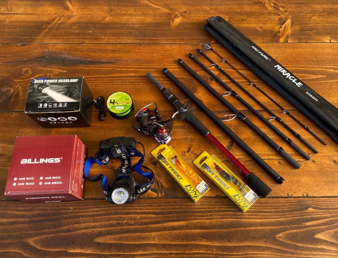 釣り竿セット　エギングセット　カーボンロッド　エギングロッド　8ft 2.4M