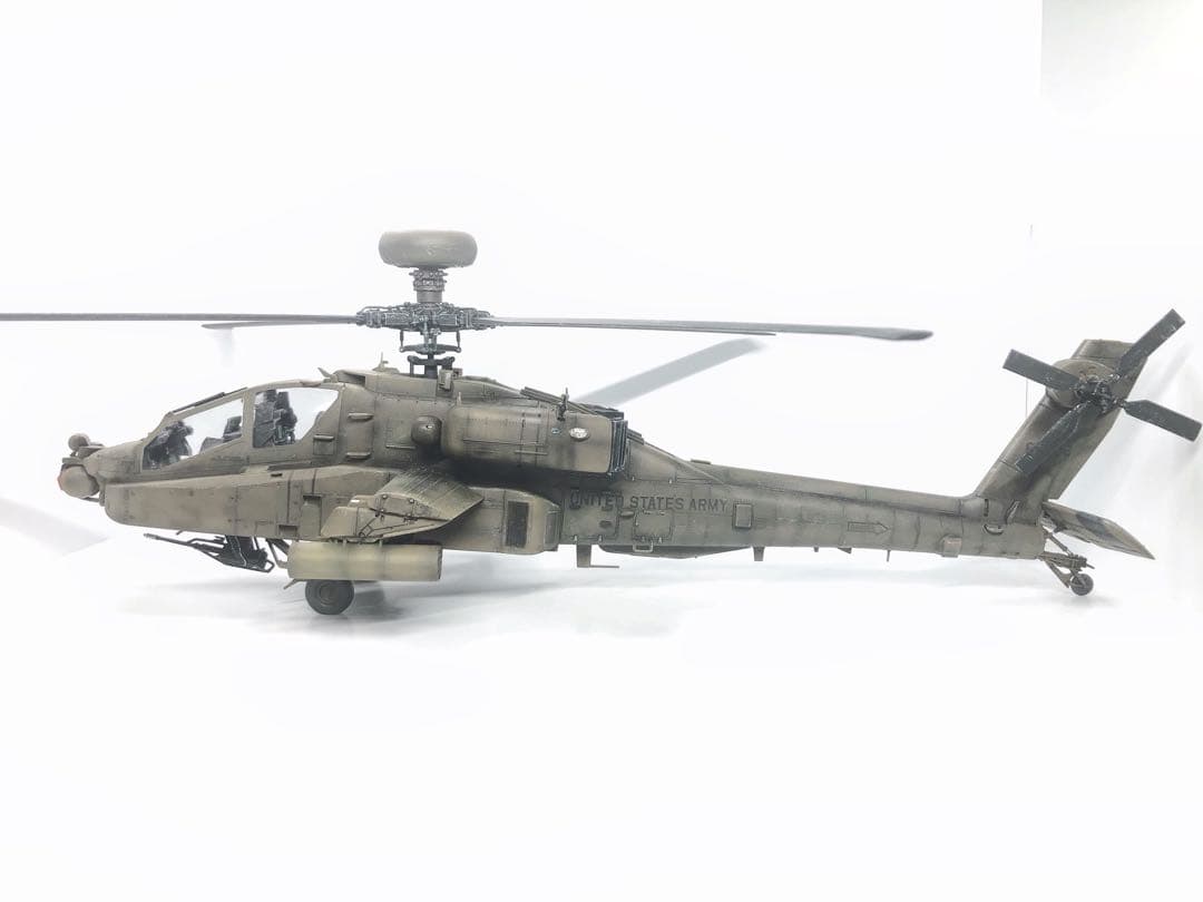 海賊プラモデル屋完成品】長谷川 1/48 AH-64Dアパッチ 完成品