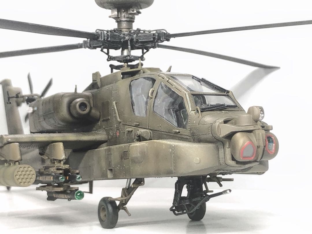 海賊プラモデル屋完成品】長谷川 1/48 AH-64Dアパッチ 完成品