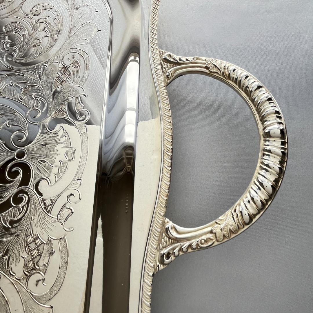 【Viners】 ギャラリートレー 56cm 【シルバープレート】ハンドル 大型