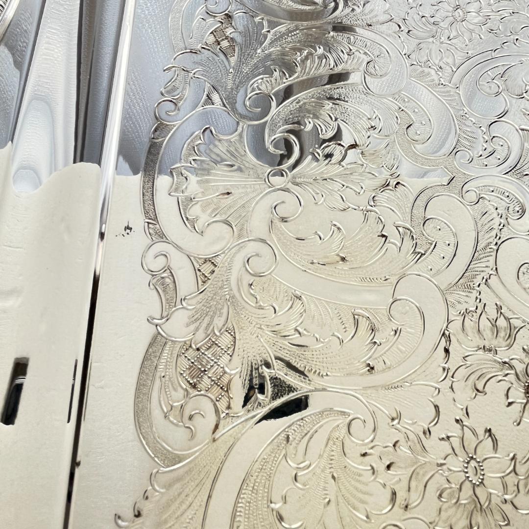 【Viners】 ギャラリートレー 56cm 【シルバープレート】ハンドル 大型