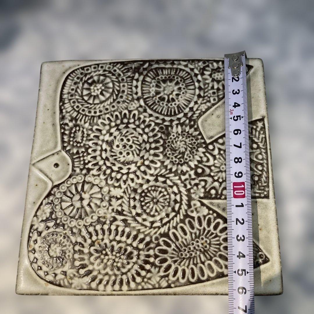 バーズワーズ　陶板　陶版　flying bird鳥模様の陶器プレート