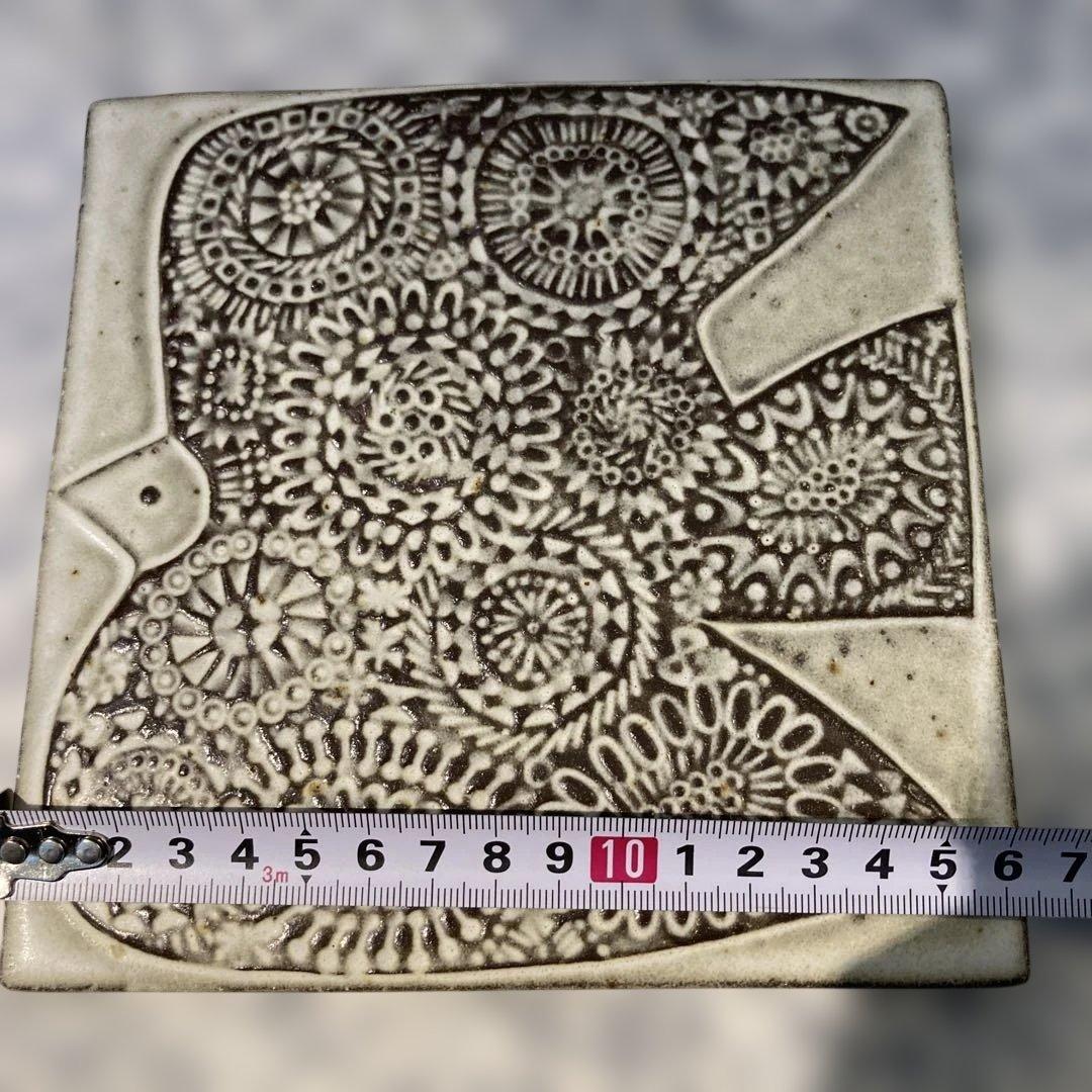 バーズワーズ　陶板　陶版　flying bird鳥模様の陶器プレート