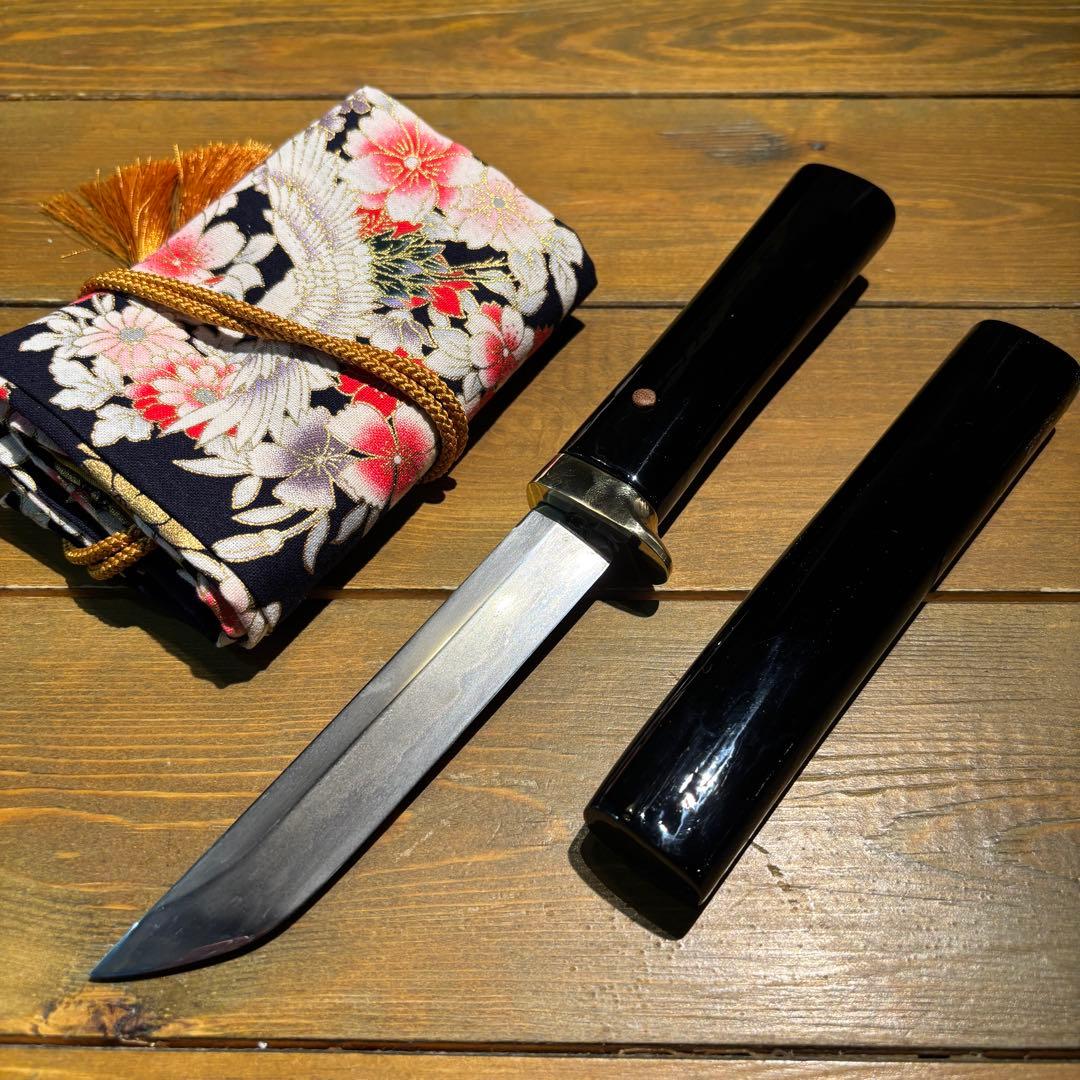 日本刀残欠クラフトナイフNo.63 最上大業物 長曽祢虎徹興里 黒鞘