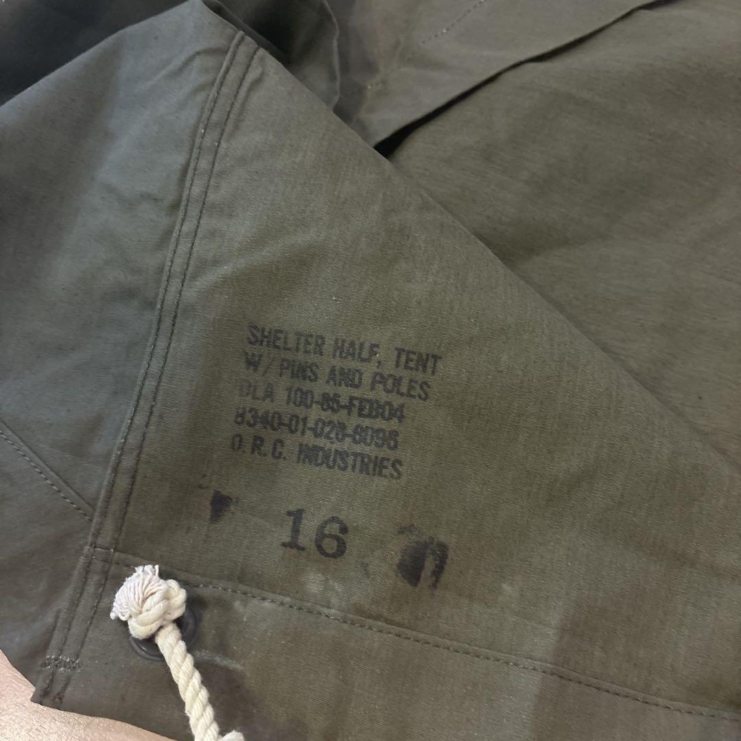 US パップテント ハーフシェルター 1枚 ポール・ペグセット 米軍 軍幕