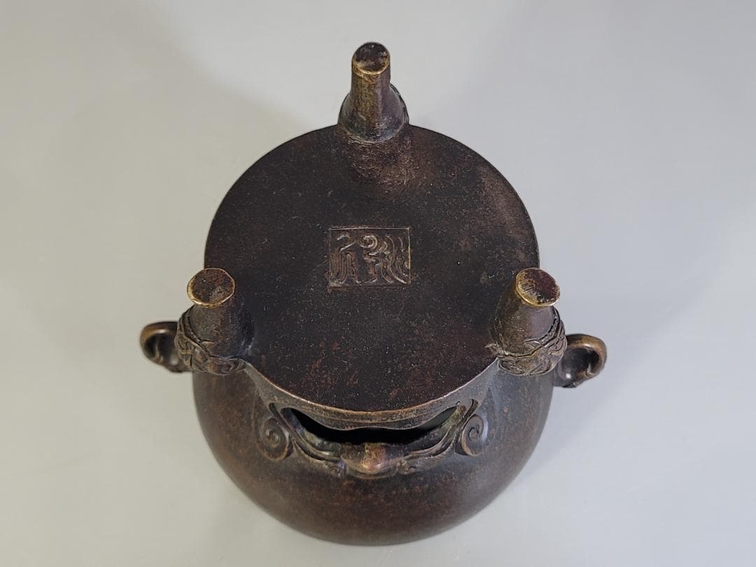 煎茶 古銅 鬼面 涼炉