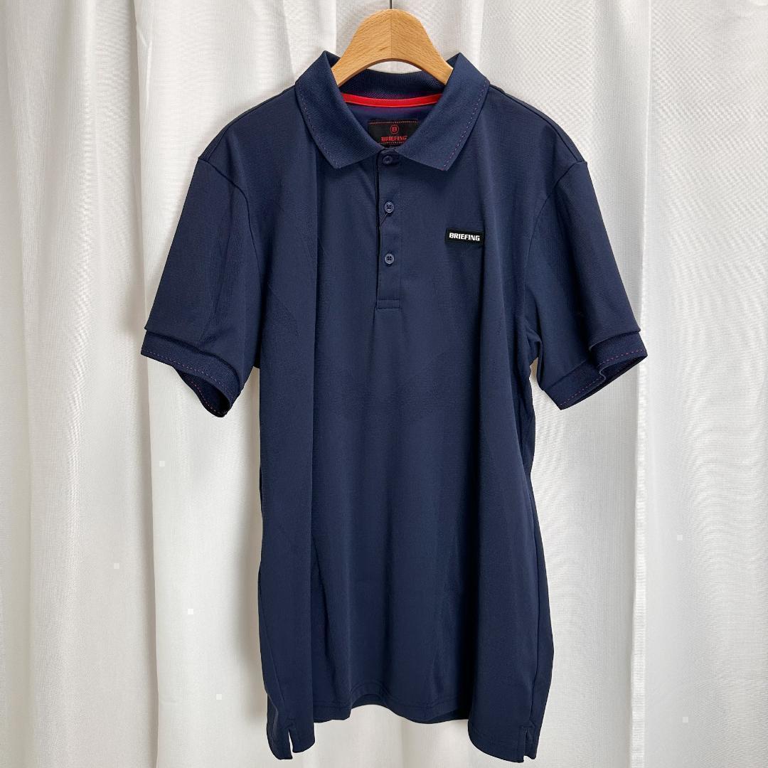 ブリーフィング ゴルフウェア ラッセルメッシュデザイン ポロシャツ ネイビー L