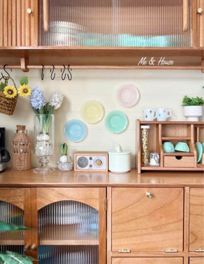 1/6サイズ　ミニチュア　キャビネット+ウォールカップボード