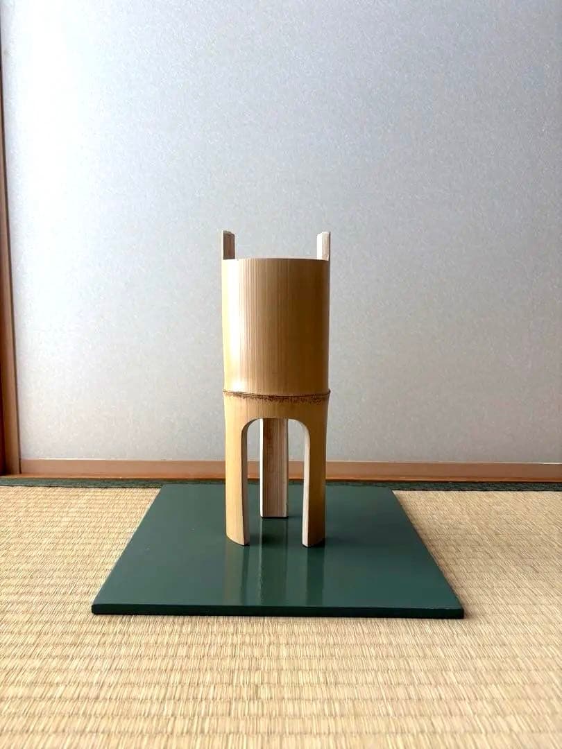 68 鼎　かなえ　寸胴　花器　華道具　竹製　池坊　生け花　格花　水仙