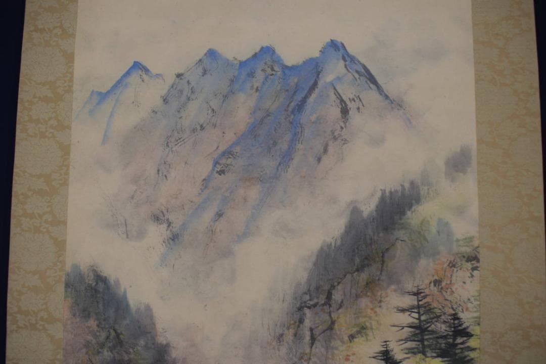 泰山/渓山紅葉図/秋景山水/秋山帰樵図/掛軸☆宝船☆Z-388