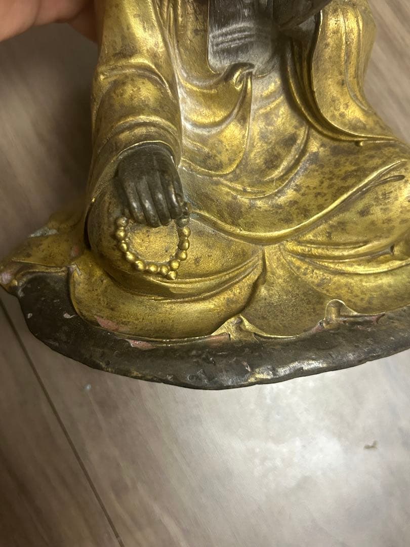 銅金羅漢坐像，中国古董