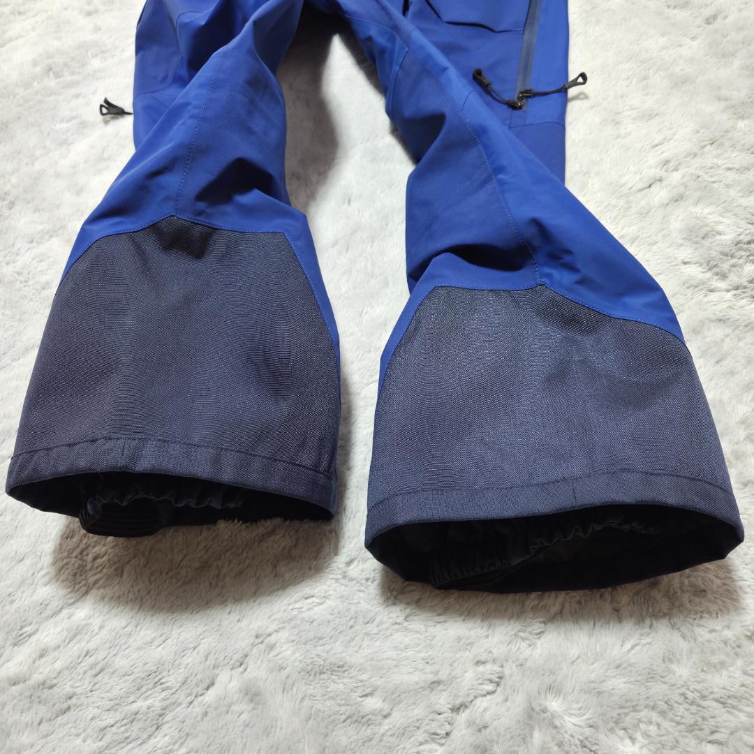 美品ザノースフェイス ビブパンツ　STEEP　ゴアテックスプロ　S　青　ポケット