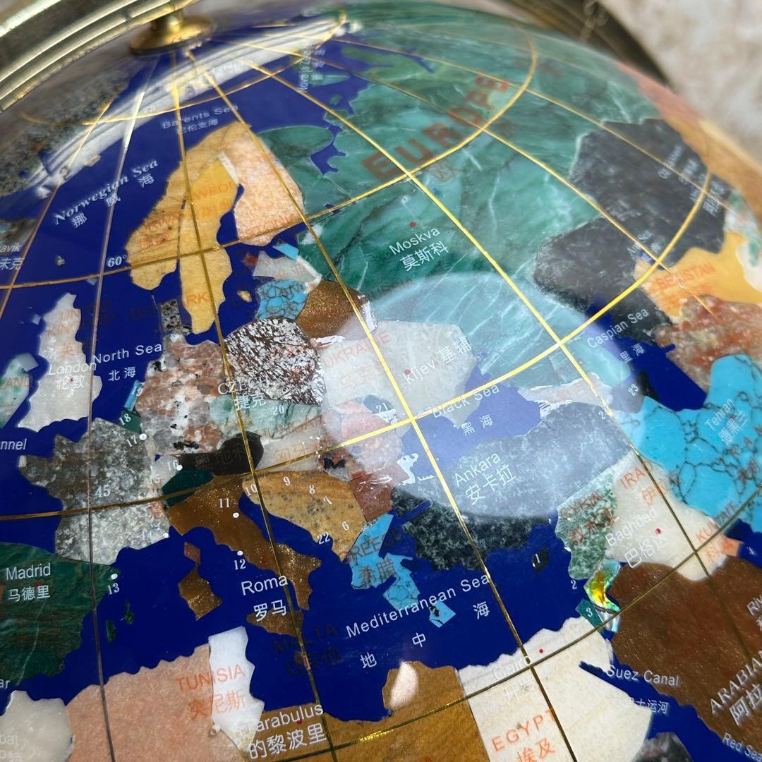 【超希少】天然石 シェル 貝 地球儀 アンティーク コンパス インテリア