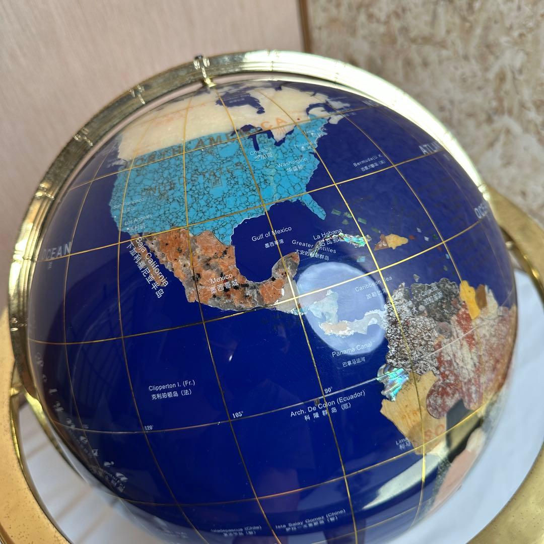 【超希少】天然石 シェル 貝 地球儀 アンティーク コンパス インテリア