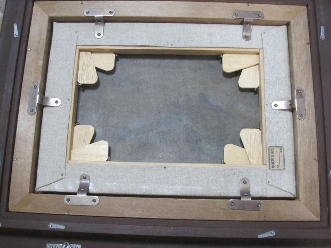 作者不詳 古い油絵 自然 滝 森 年代詳細不明 修復済み