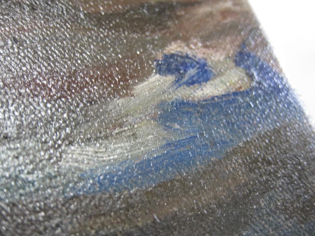 作者不詳 古い油絵 自然 滝 森 年代詳細不明 修復済み