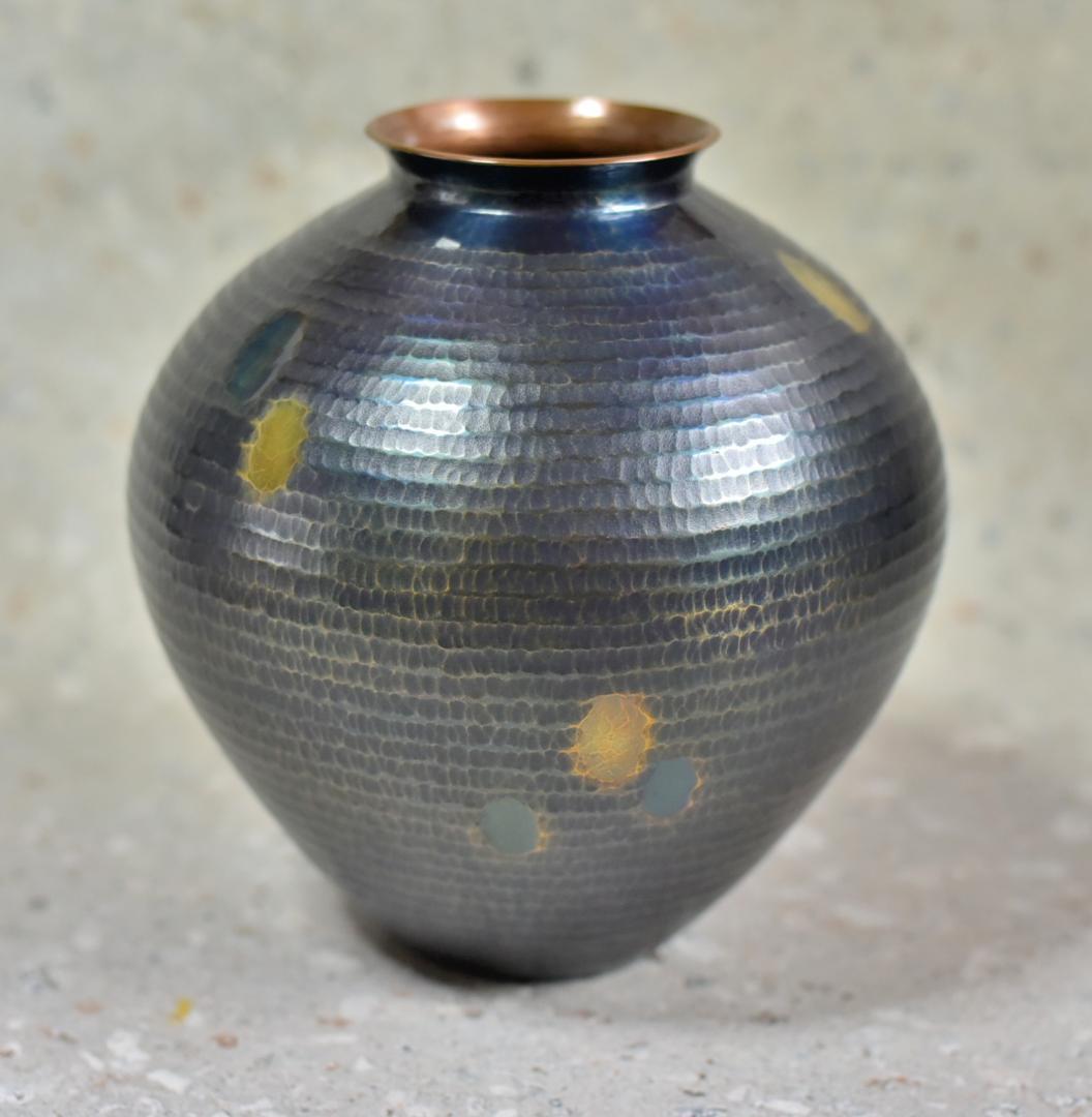 玉川堂鎚起銅器　花瓶２個【極上品】　共箱/インテリア