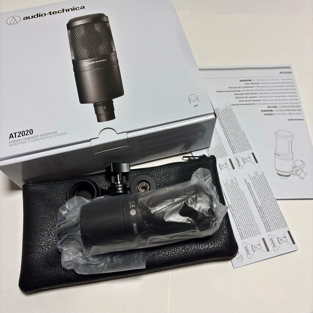 オーディオテクニカ　AT2020　コンデンサーマイク　XLR　ブラック