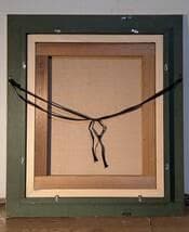 【真作】絵画　油彩8号　木立の向こうの白い家　異国情緒あふれる風景画　W93