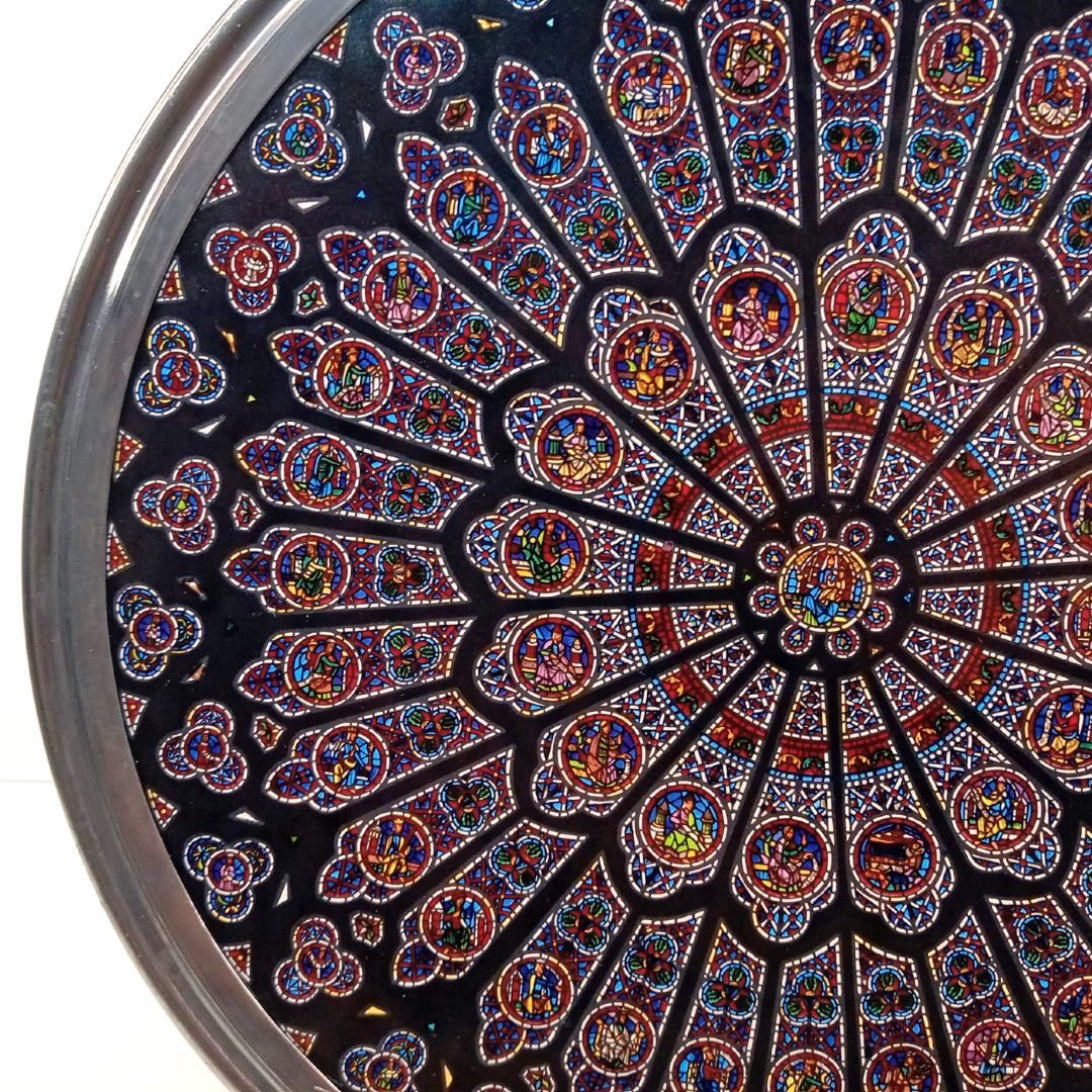 大判ノートルダム大聖堂(パリ)ステンドグラス 北のバラ窓 グラスマスターズr73