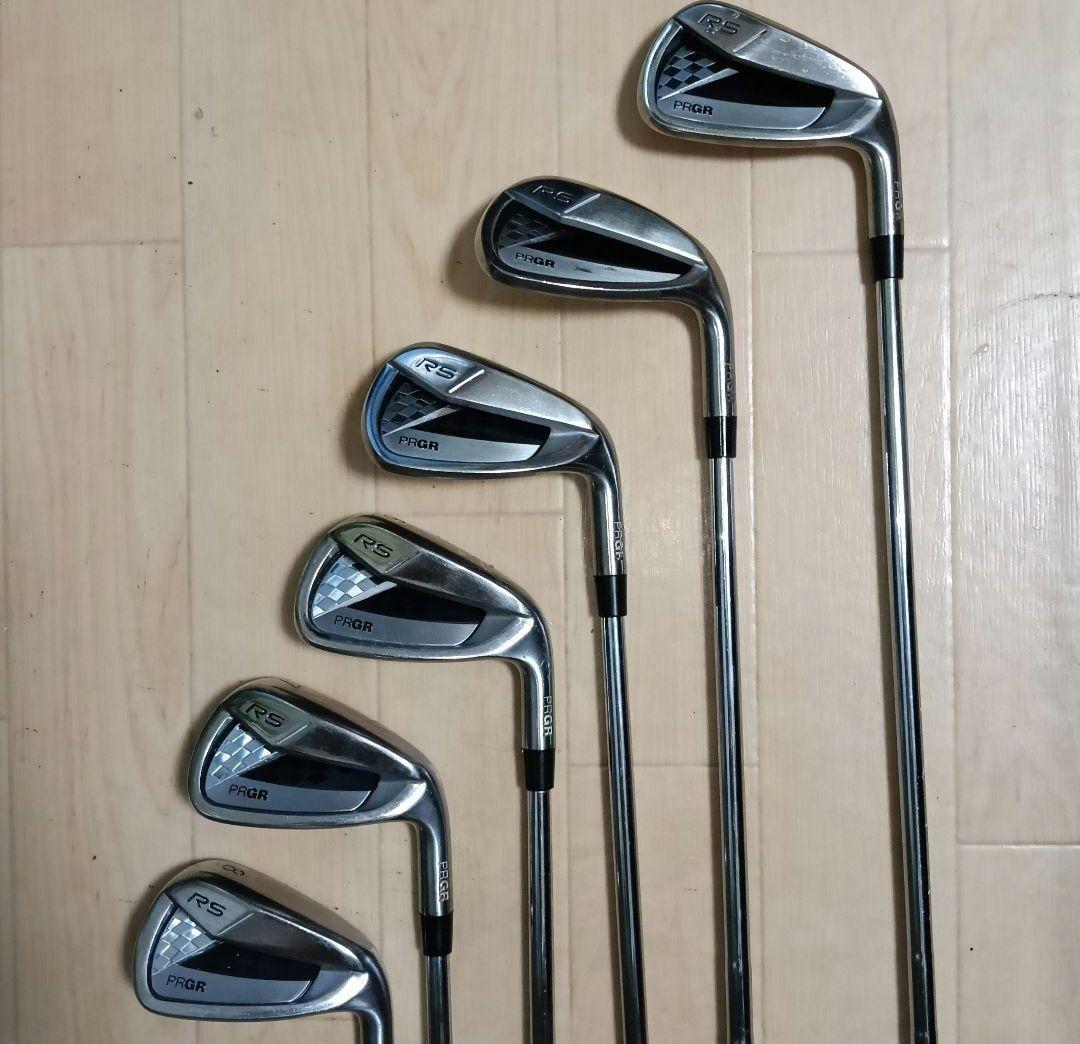 ■PRGR RS、チタンフェイス、アイアン【５〜P】6本セット、Мー４３、Ｓ