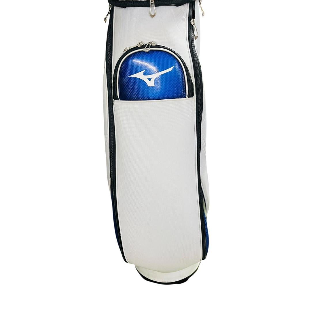 Mizuno ゴルフキャディバッグ 9.5型 ホワイト/ブルー