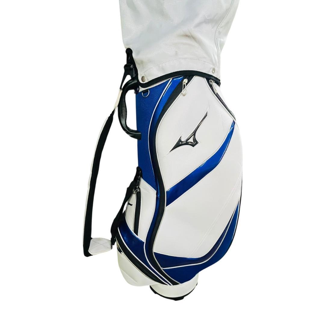 Mizuno ゴルフキャディバッグ 9.5型 ホワイト/ブルー