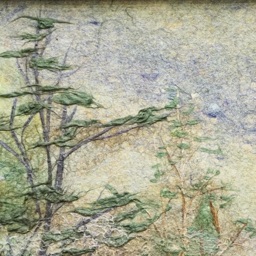 山内一生 人間国宝 小原和紙工芸 和紙工芸 日本画 絵画 額装