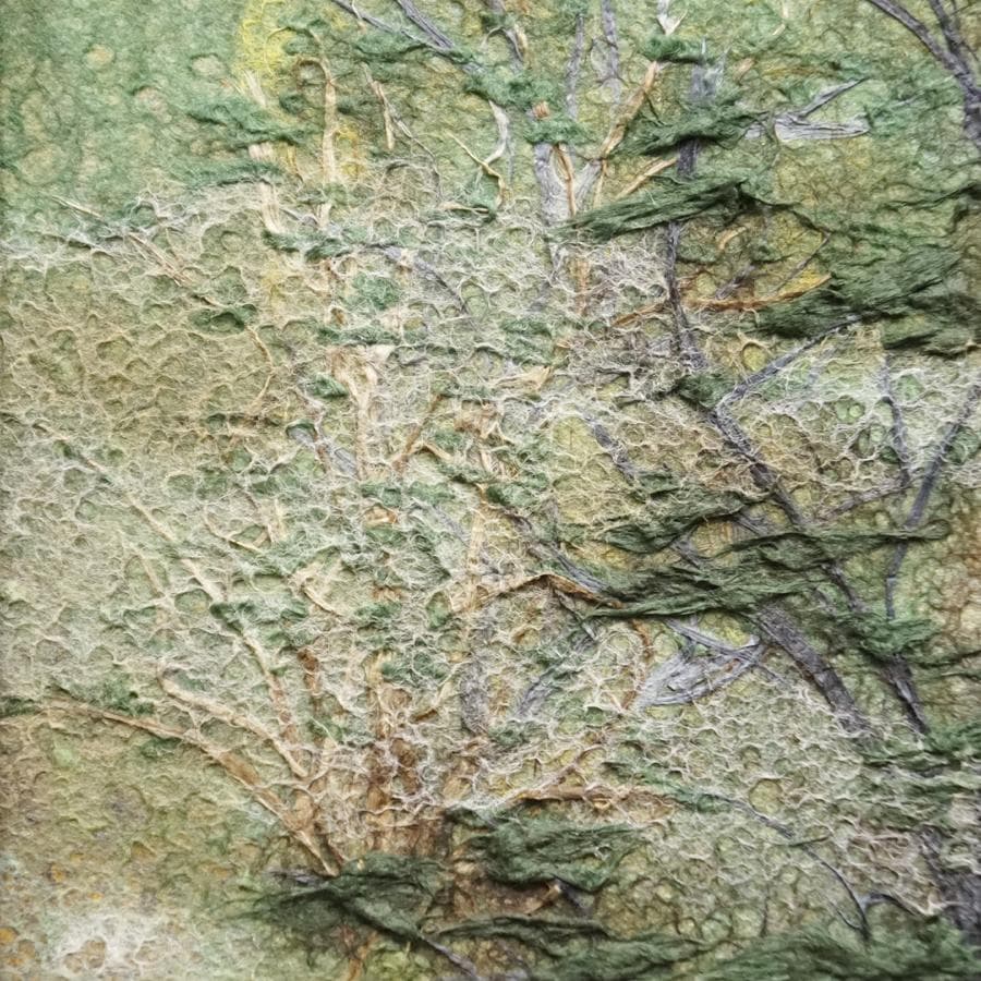 山内一生 人間国宝 小原和紙工芸 和紙工芸 日本画 絵画 額装