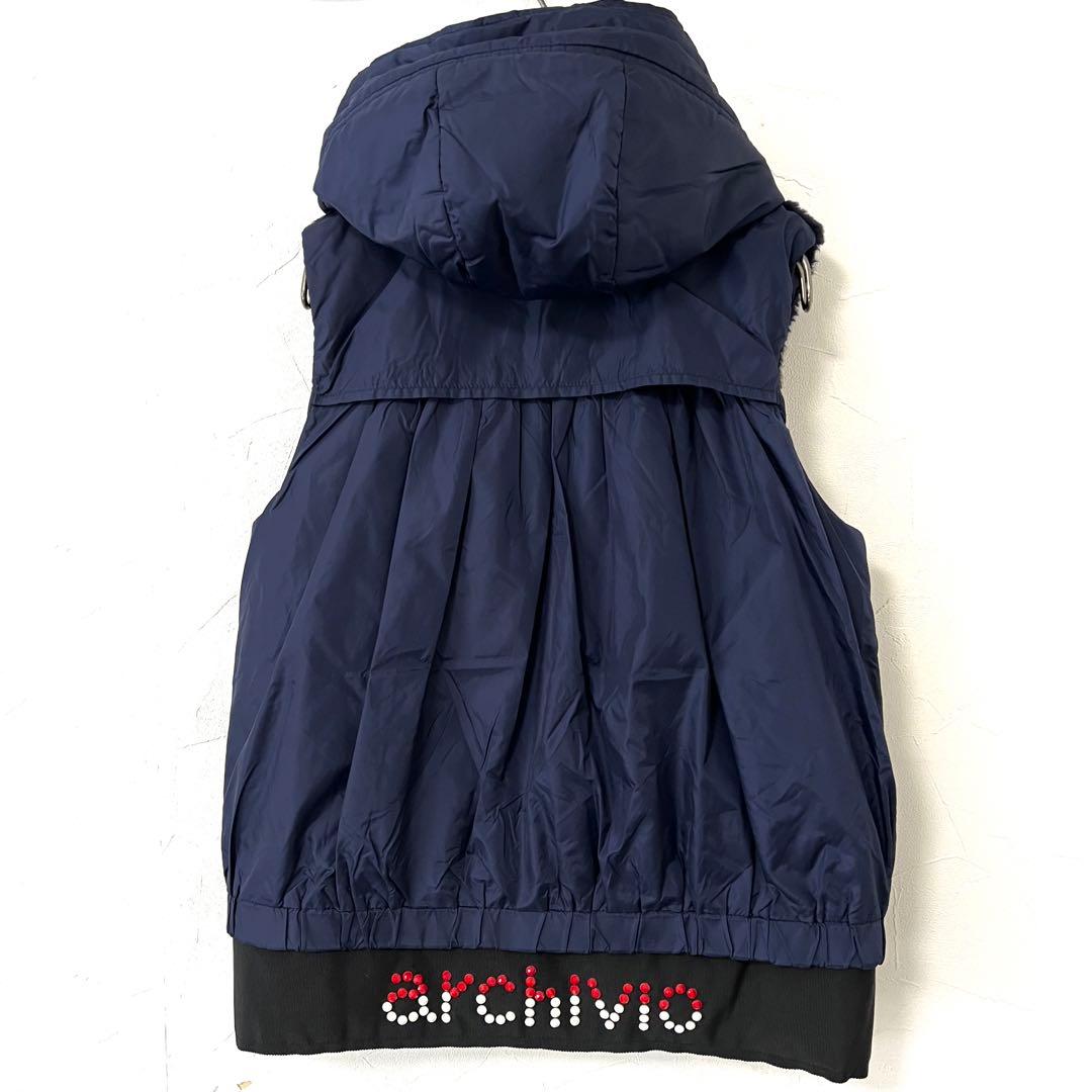 ARCHIVIO アルチビオ　ボア×ナイロン　中綿入り　ダウンベスト　レディース