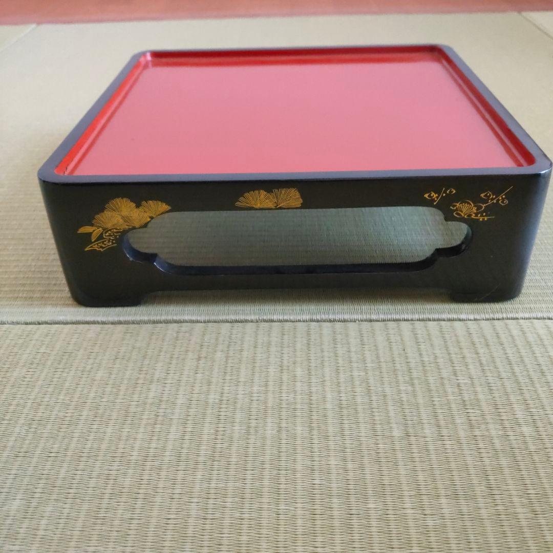 輪島塗　漆塗り重箱 4段　鳳凰柄の袱紗 風呂敷付き