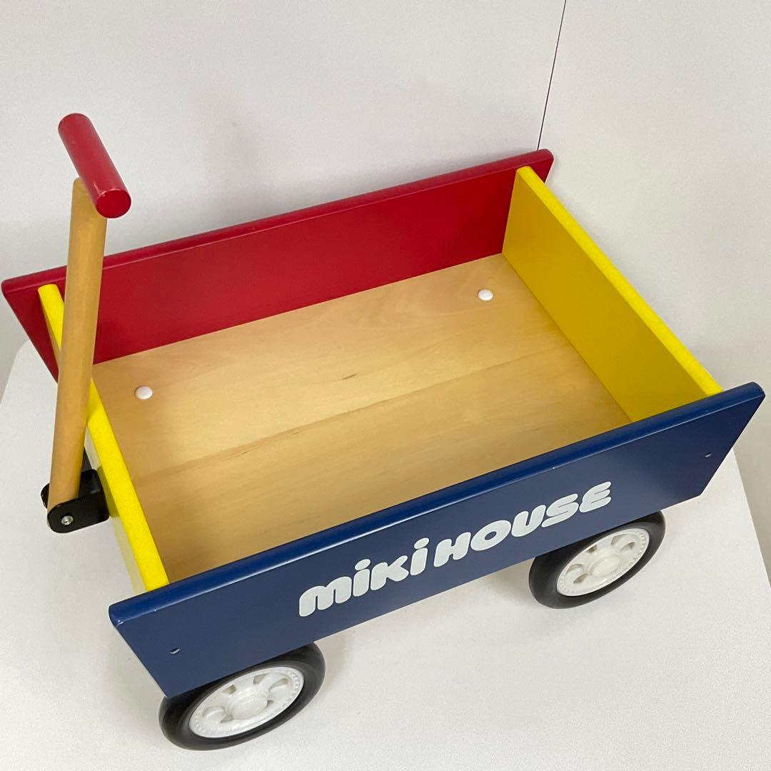 超レア！綺麗！ミキハウス 木製 キャリーワゴン おもちゃ箱