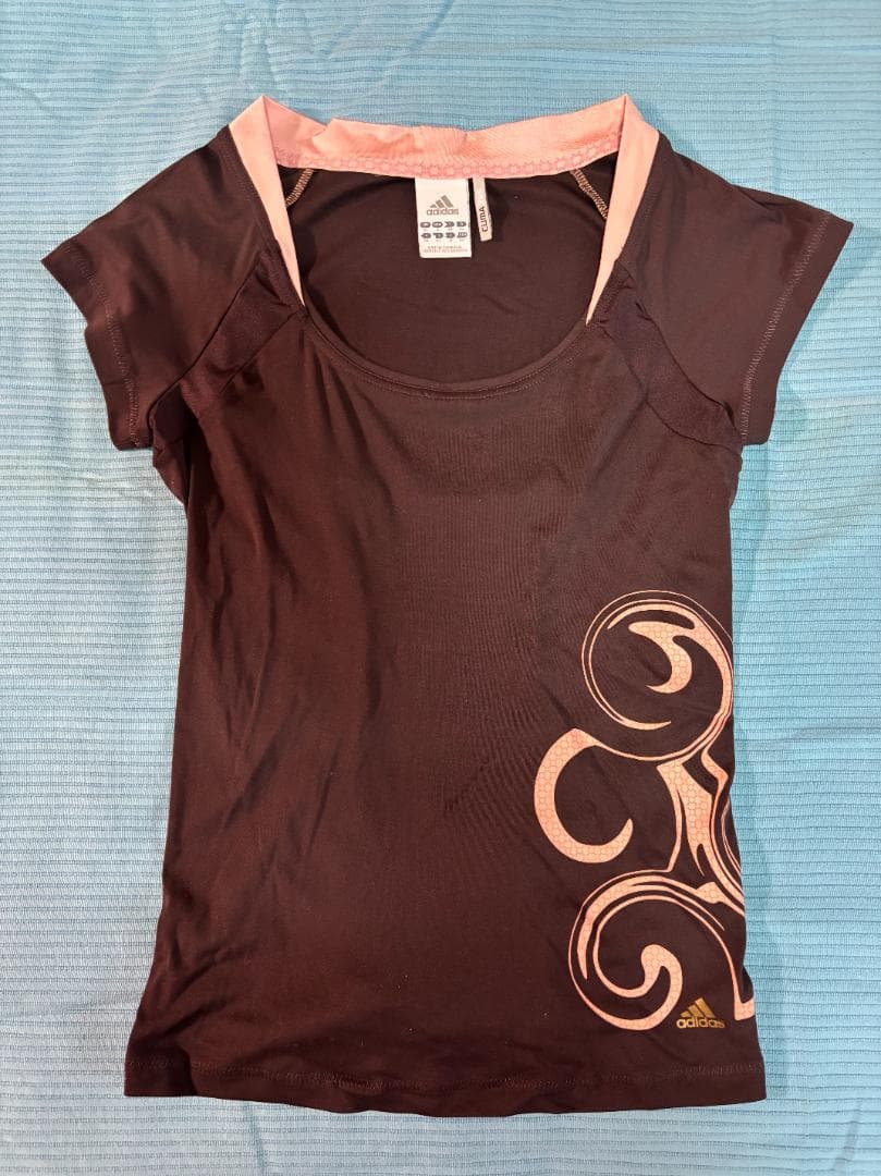 adidas CLIMA365 フィットネス Tシャツ M ブラウン・ピンク