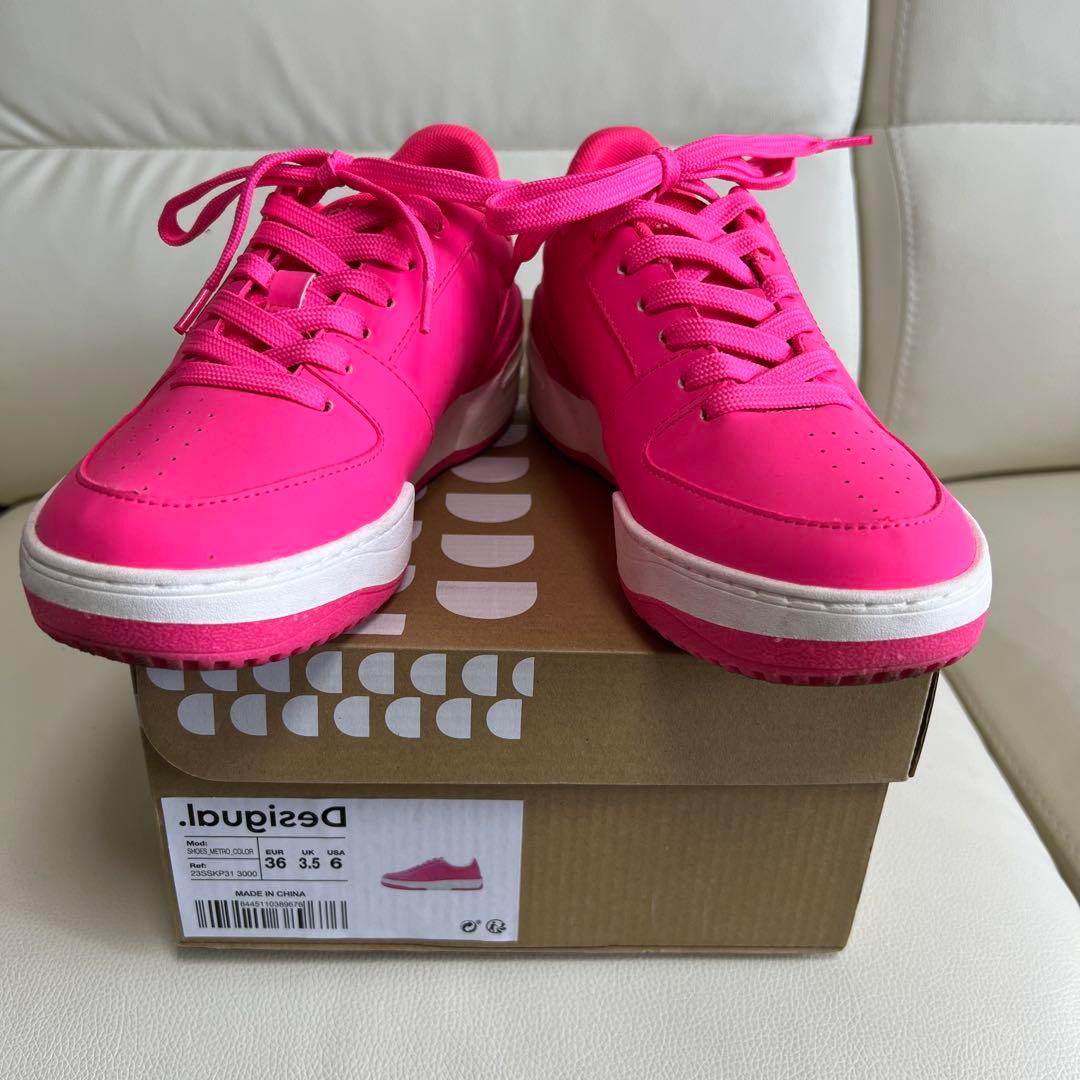 デシグアル ピンク シューズ スニーカー23cm ウォーキング フィットネス美品