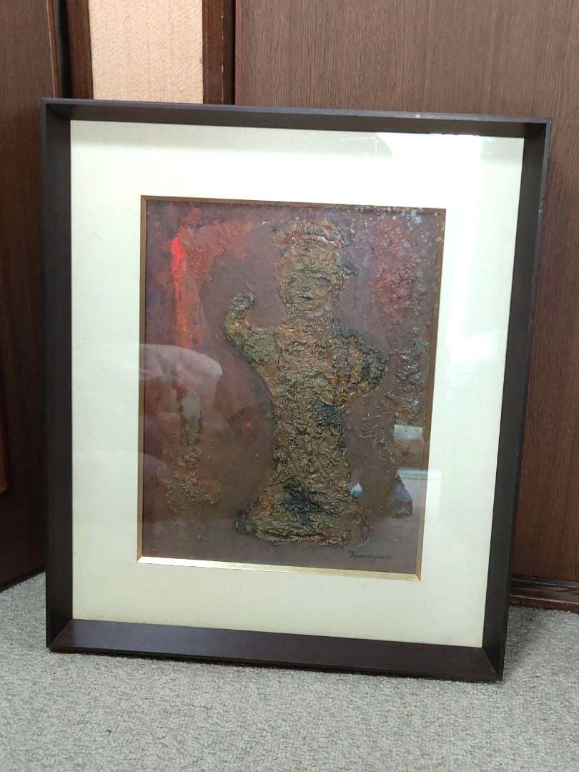 油絵 埴輪 額入り