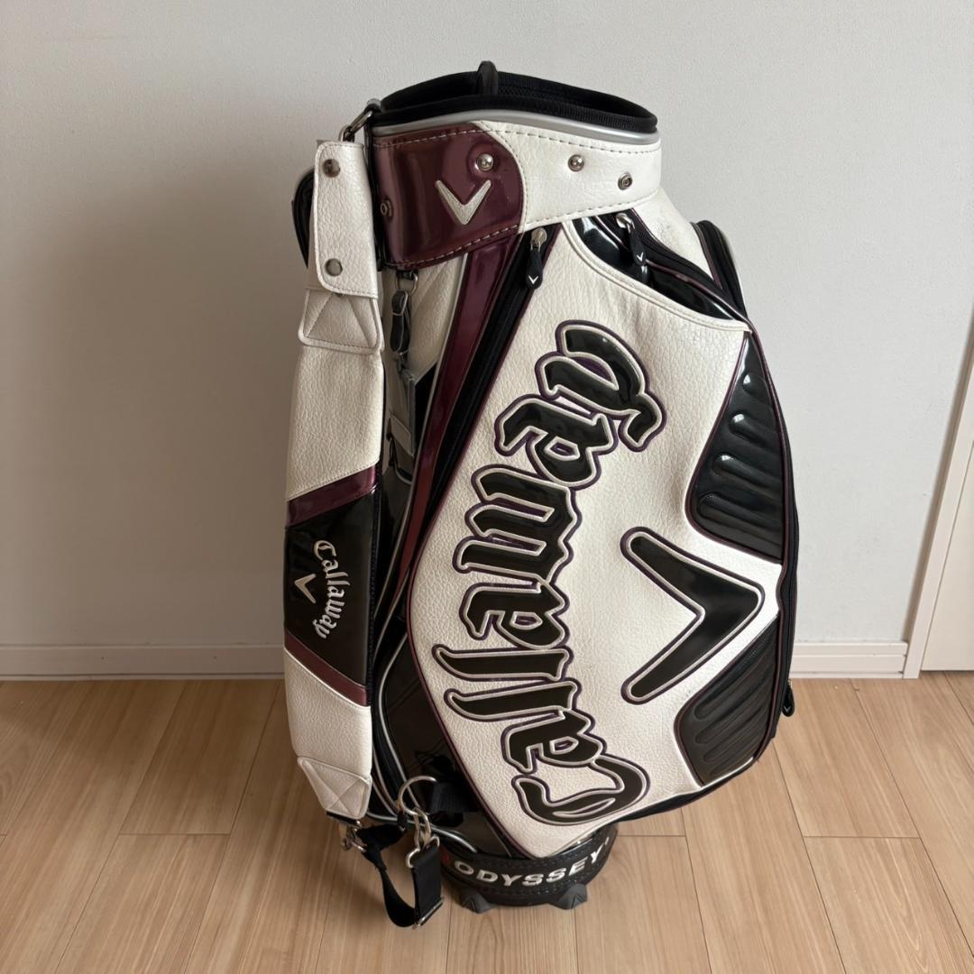 Callaway キャディバッグ 黒/白/赤 保護カバー付き