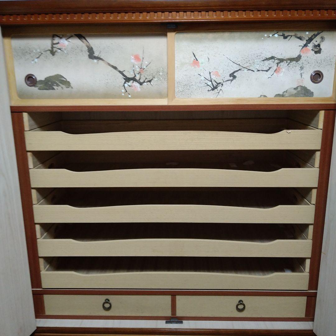 ブラウンタンス 花柄装飾 引き出し4つ（引取限定）