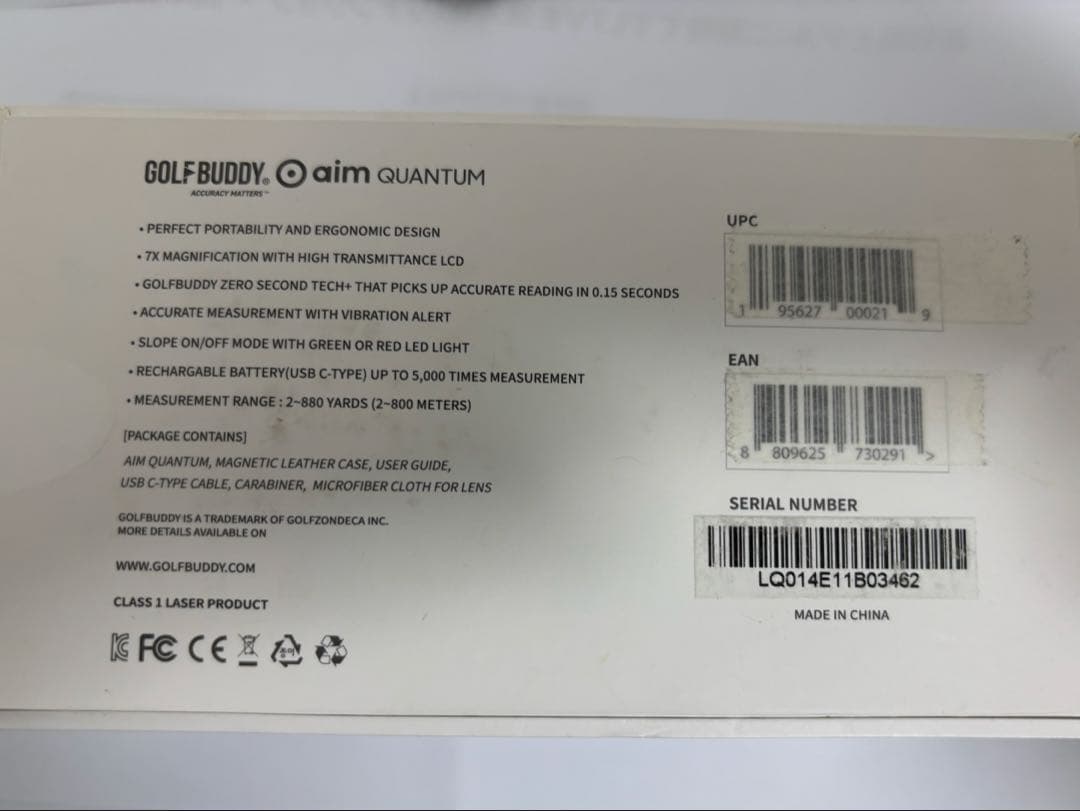 【使用1回】人気のレーザー距離計 GOLF BUDDY aim QUANTUM