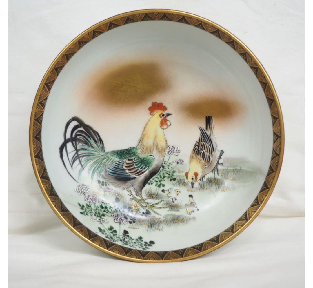 送料無料明治時代　九谷焼の名工『笹田友山』製 　鉢 径18ｃｍ　本物保証　茶道具